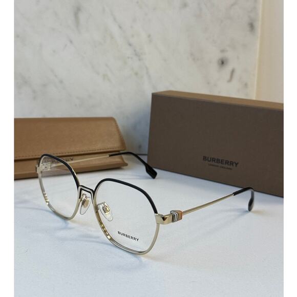 NEW Burberry BE1379D Winston Round Gold Unisex Frames - Picture 1 of 6